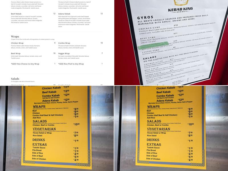 Kebab King Menu