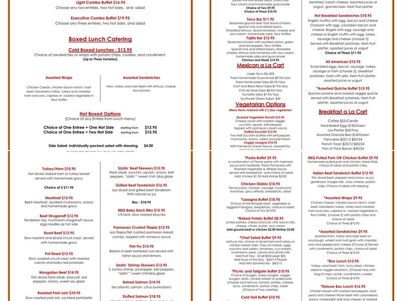 Armon's Catering Menu