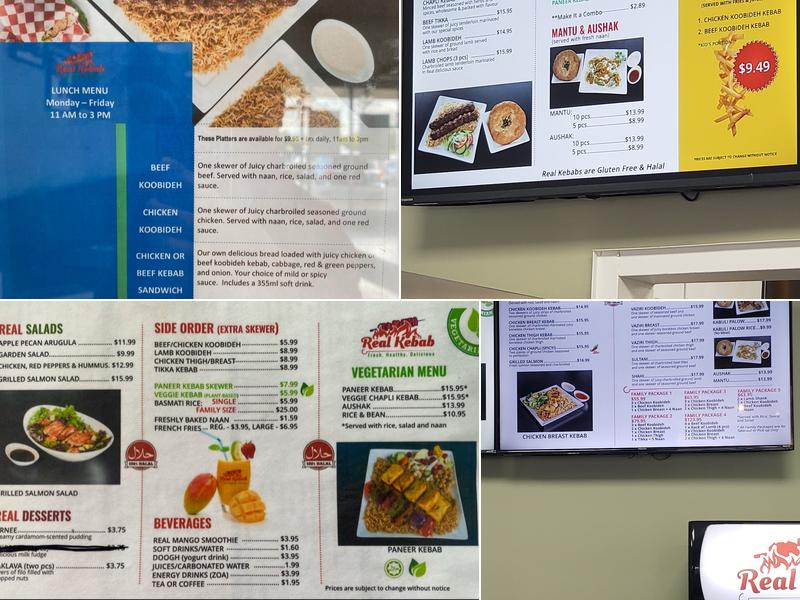 Real Kebab Menu