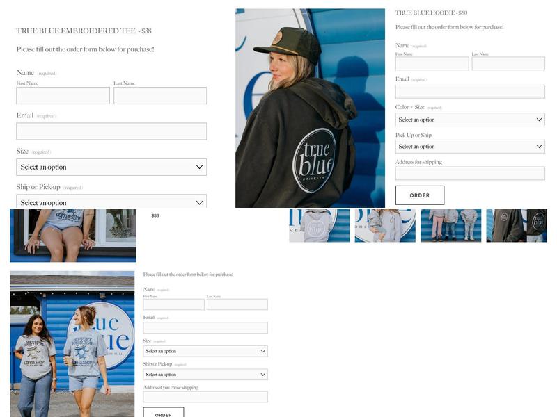 True Blue Drive Thru Menu