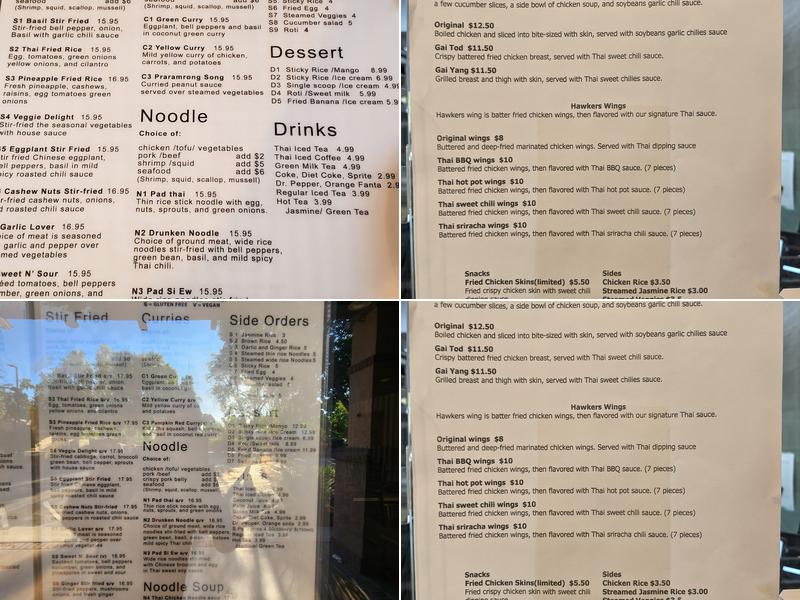 Paste Thai Menu