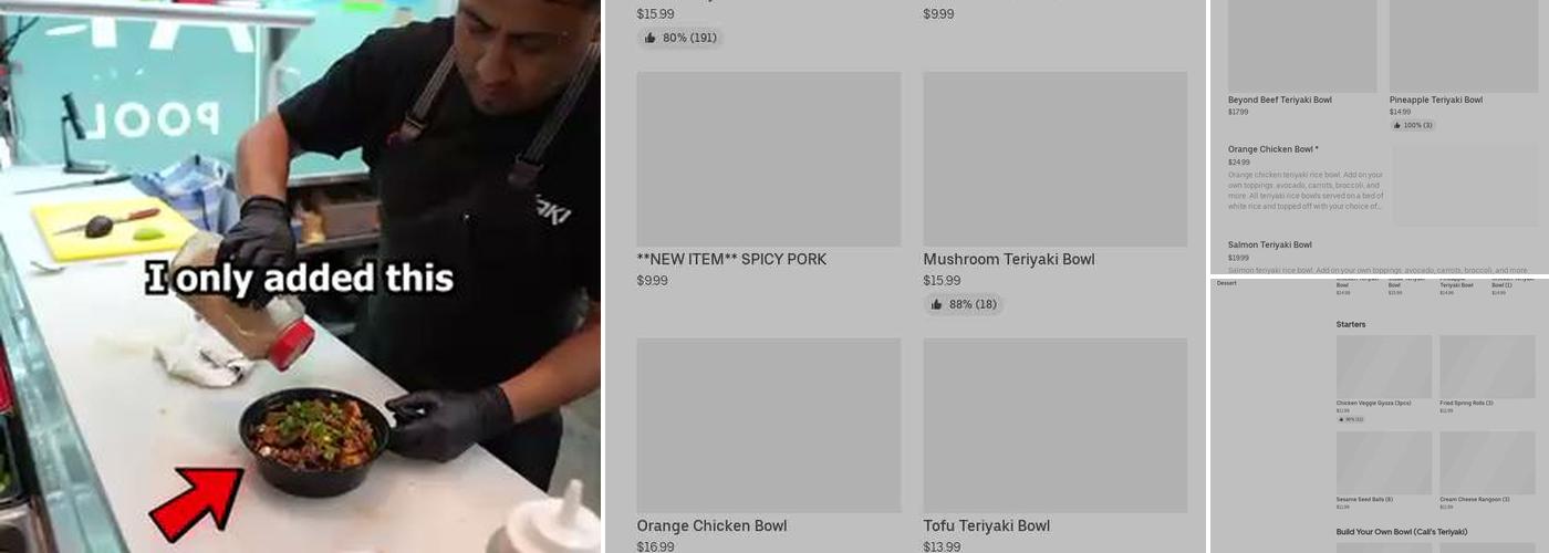 Cali's Teriyaki Menu
