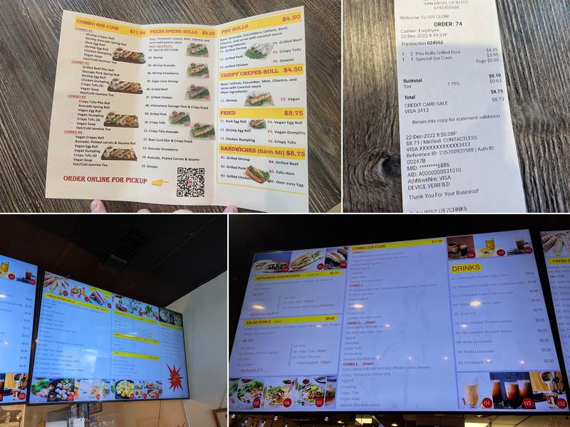 Goi Cuon Menu