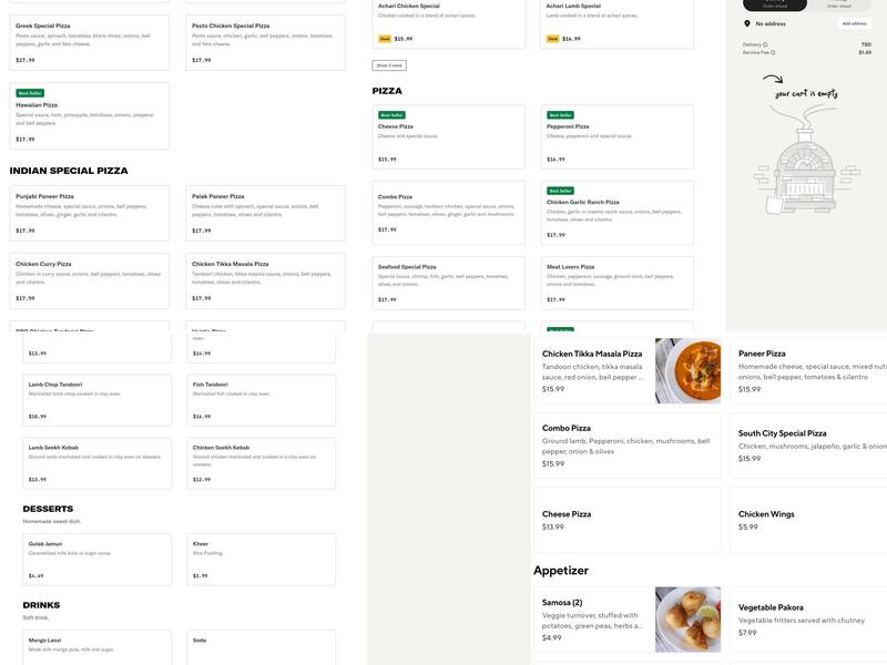 Pizza king Menu