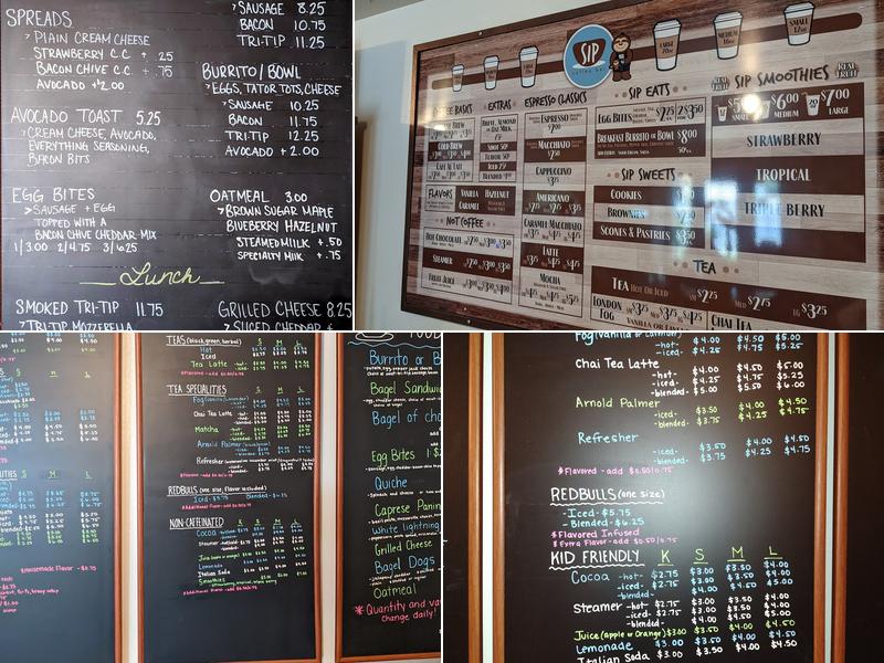 SIP Coffee Bar Menu