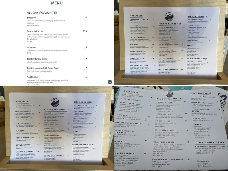 Frontside Cafe Menu