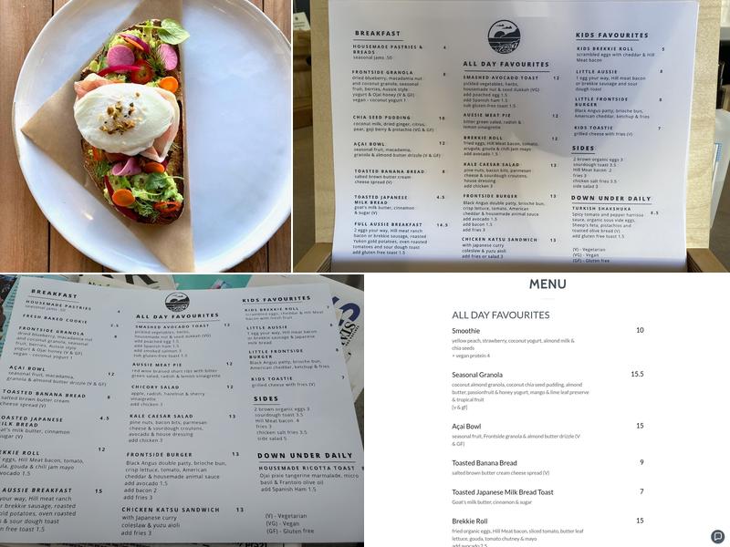 Frontside Cafe Menu