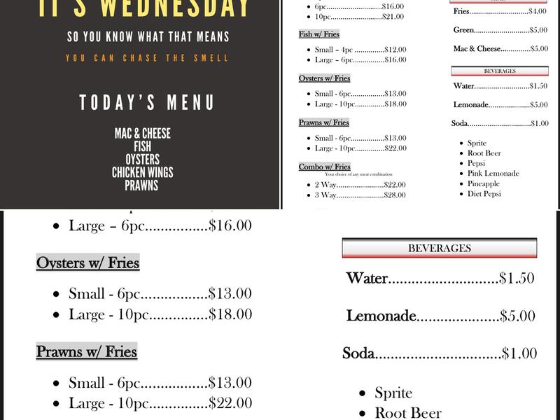 Chase The Smell Menu