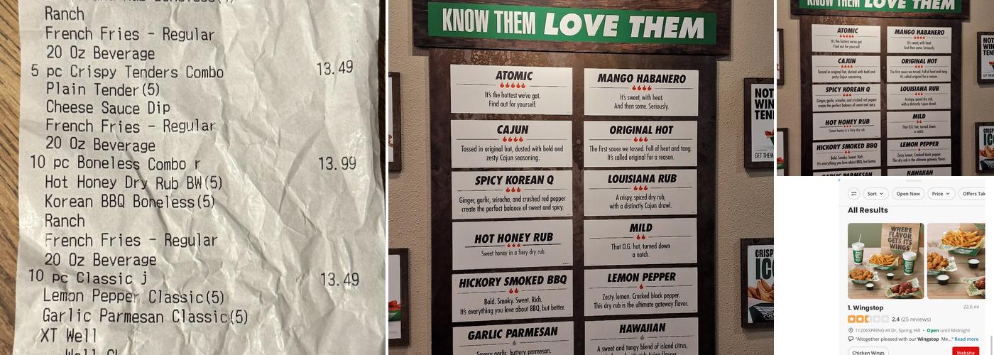 Wingstop Menu