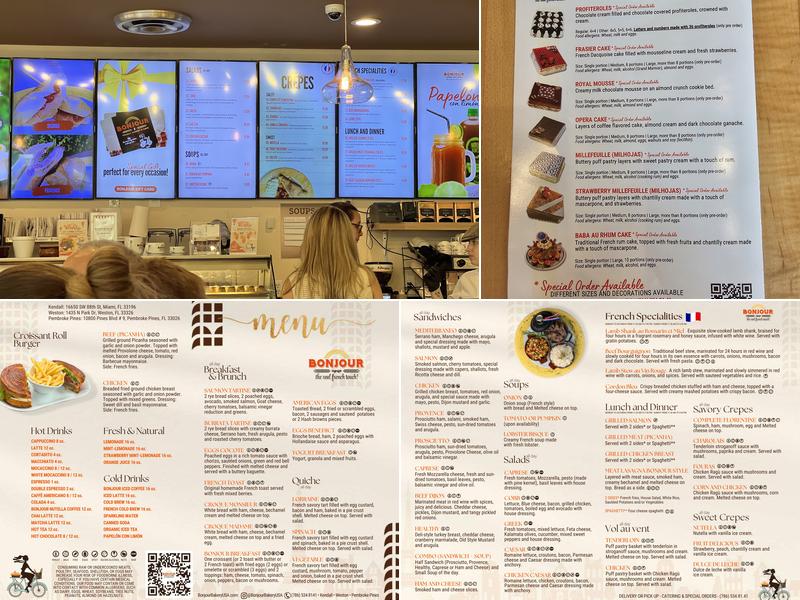 Bonjour French Bakery & Cafe - Weston Menu