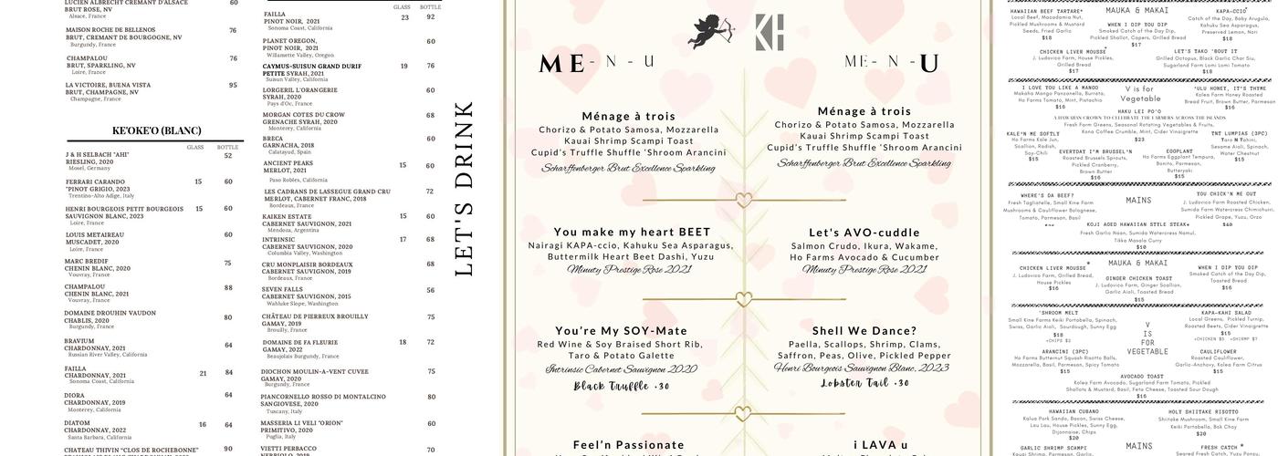 Kapa Hale Menu