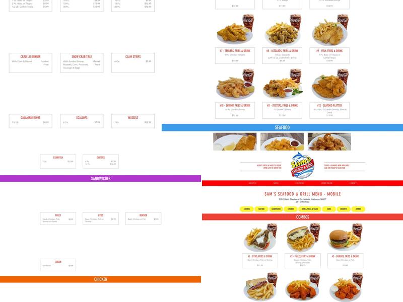 Sam's Seafood & Grill Menu