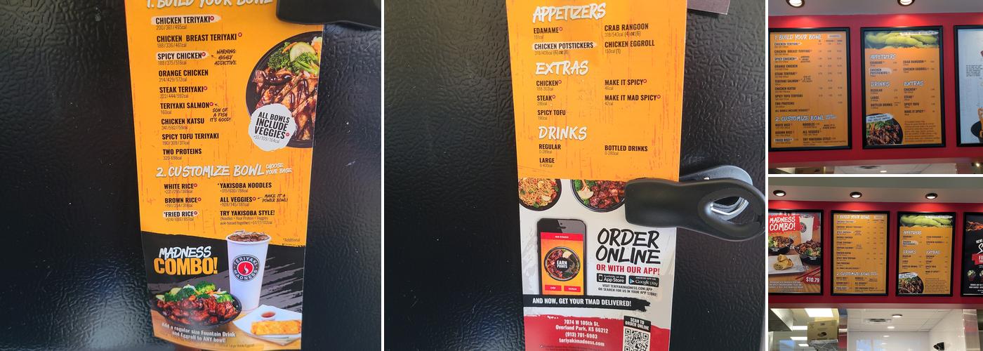 Teriyaki Madness Menu