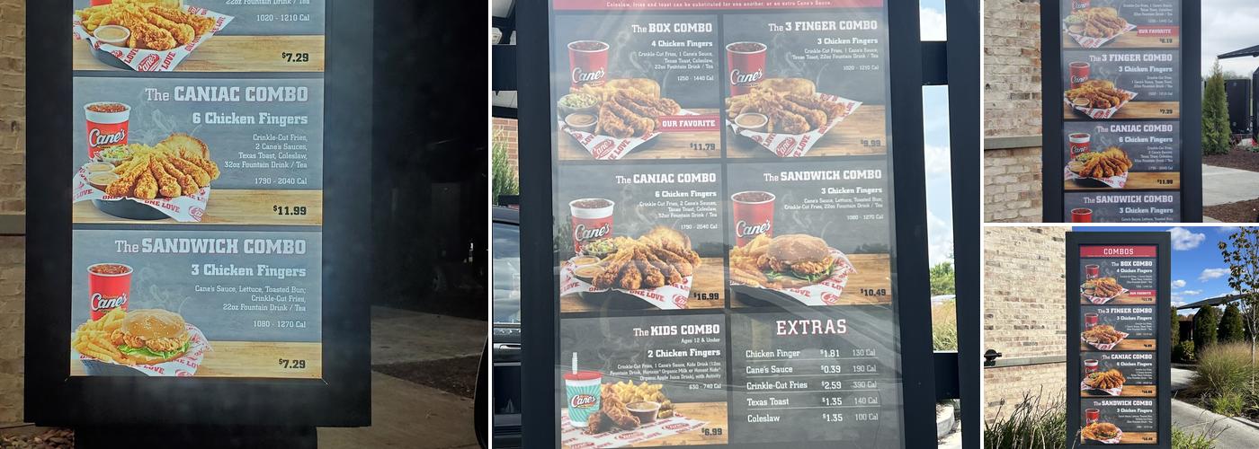 Raising Cane's Chicken Fingers Menu
