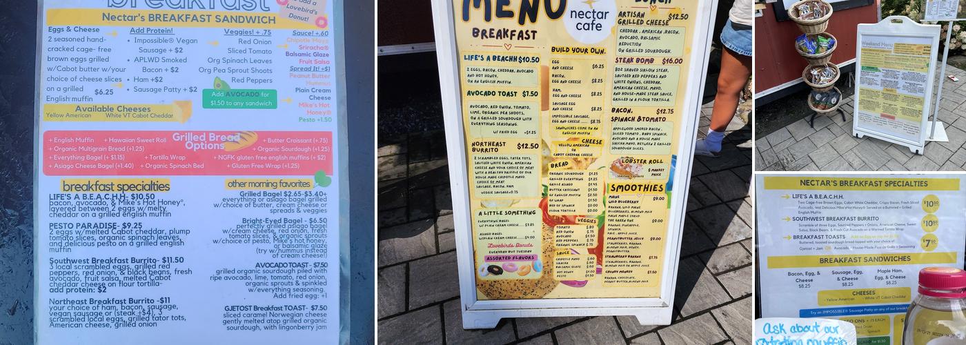 Nectar Cafe Menu