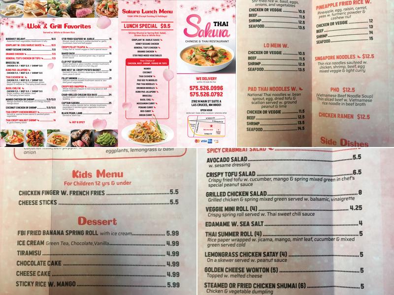 SAKURA THAI Menu