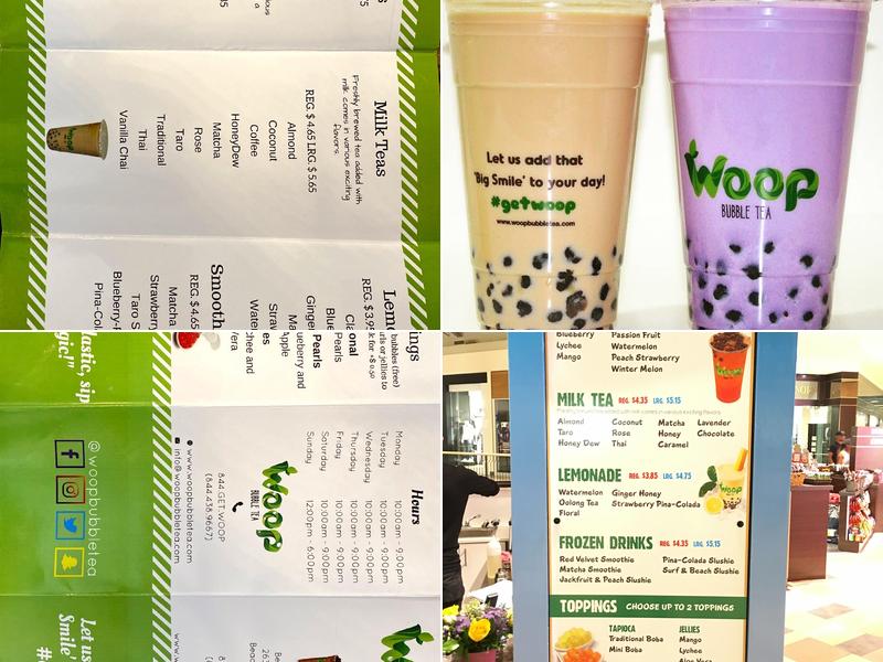 Woop Bubble Tea Menu