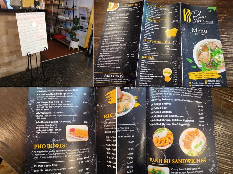 Pho Viet Tastes Menu
