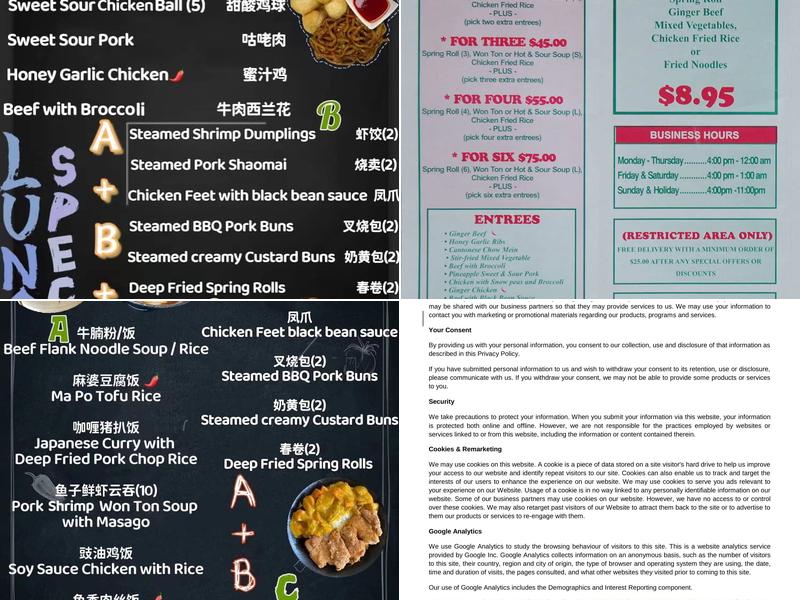 Ginger Beef Express Menu