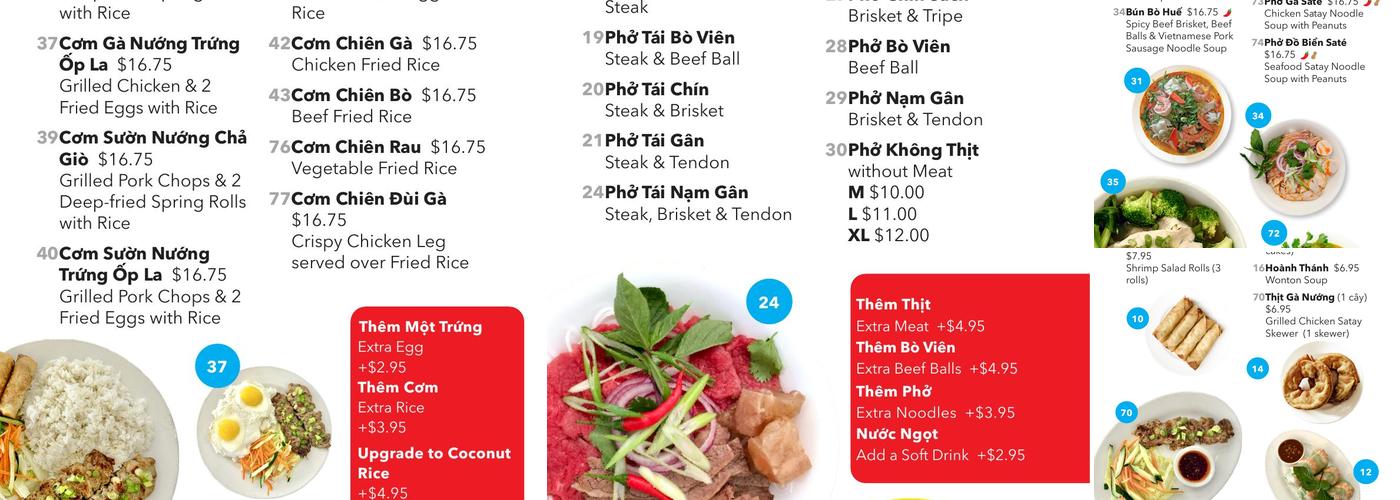 Pho Ha & Hoa Menu