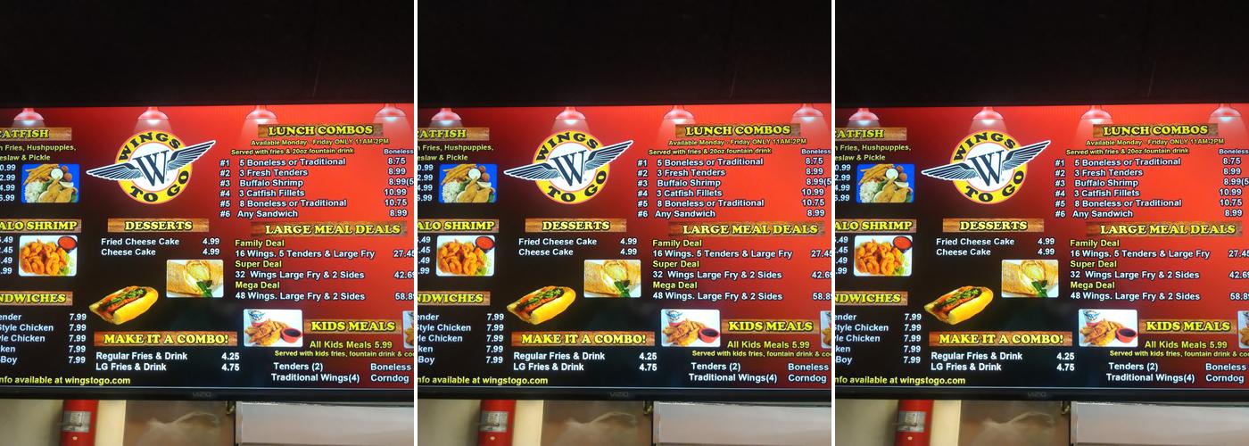 Wings To Go Menu