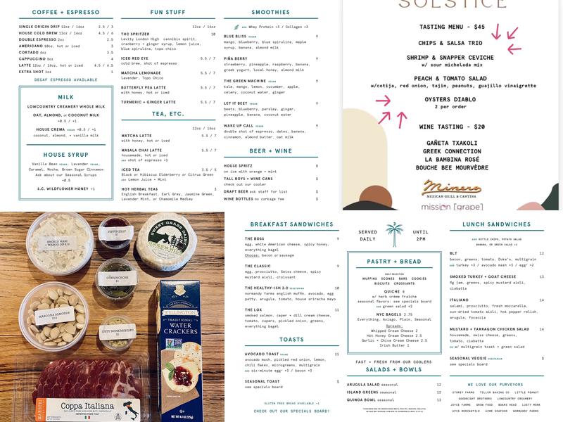 Island Provisions - Johns Island Menu