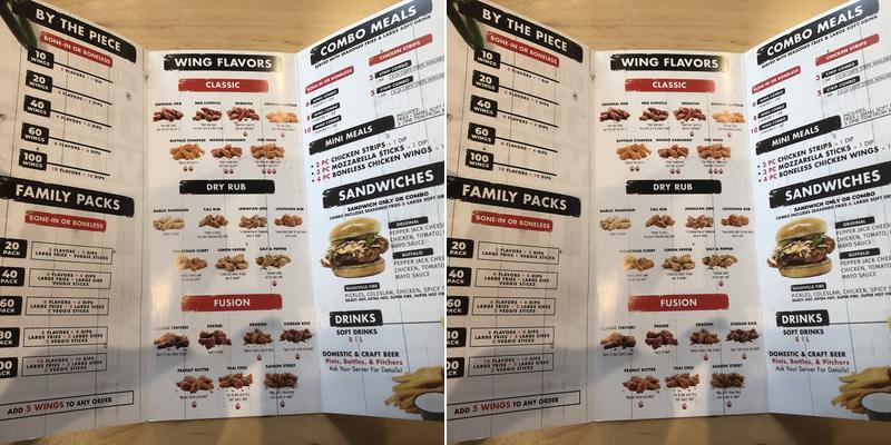 Fire Wings Silber Menu
