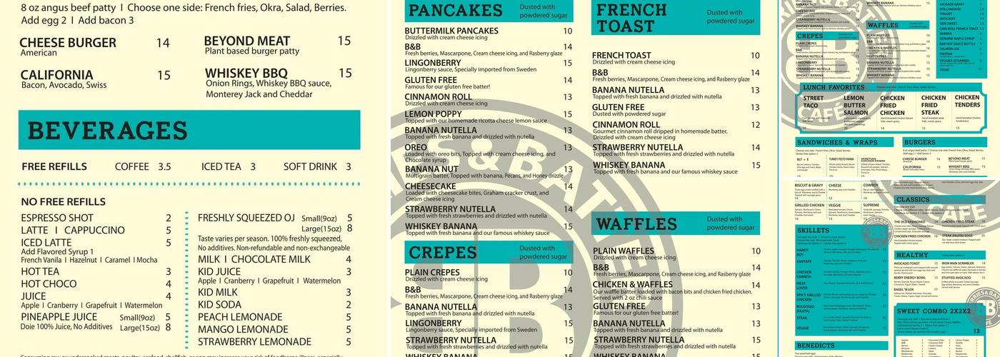 Berries & Batter Cafe Menu