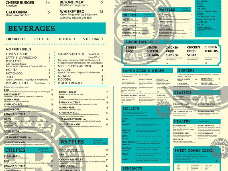 Berries & Batter Cafe Menu