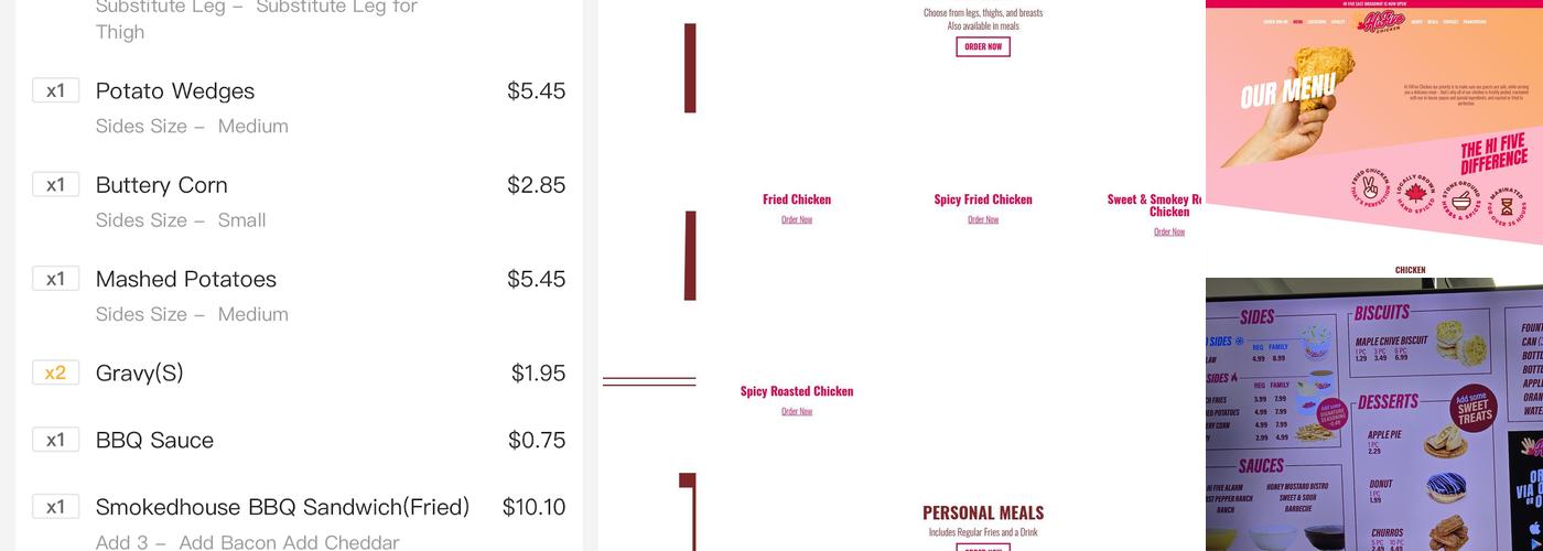 Hi Five Chicken Menu