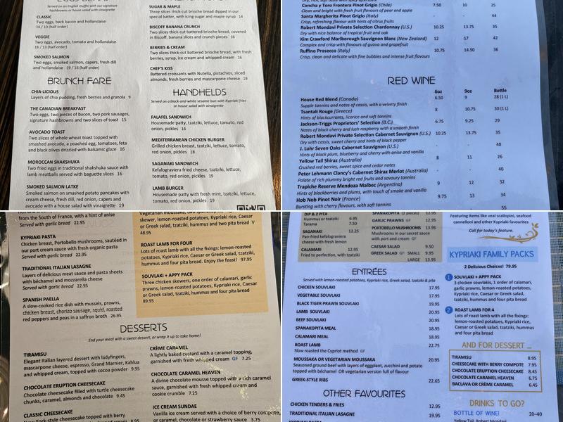 Kypriaki Mediterranean Grill Menu