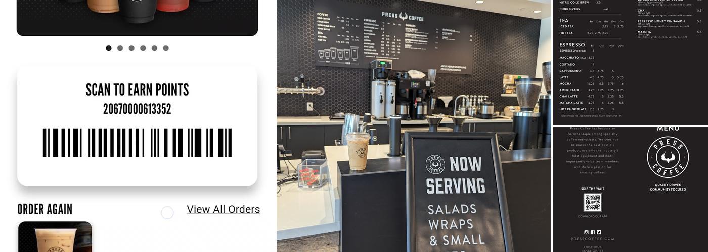 Press Coffee - Gilbert Menu