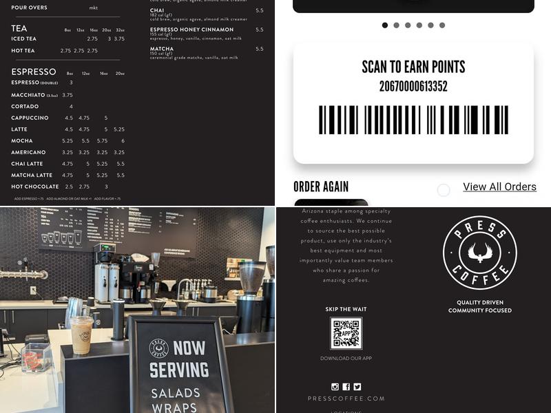 Press Coffee - Gilbert Menu