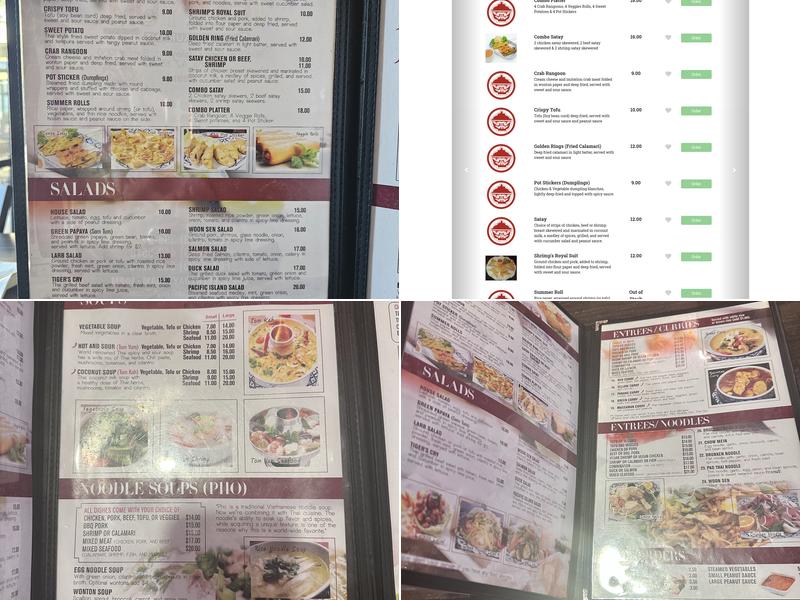 Tom Yum Thai Restaurant Menu