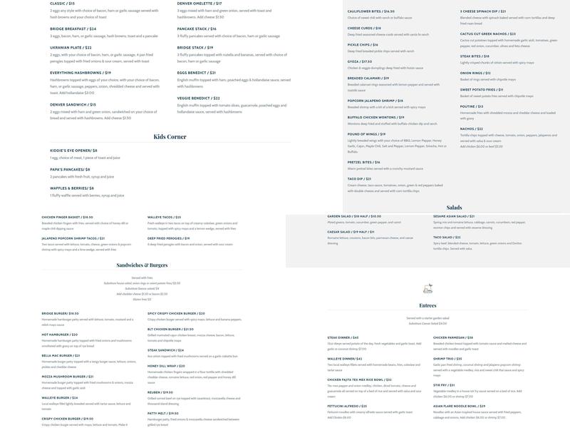 Big John's Bar & Grill Menu