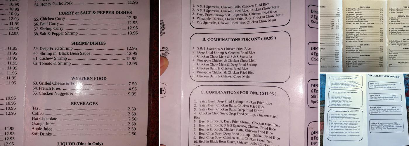 Peking Cafe Menu