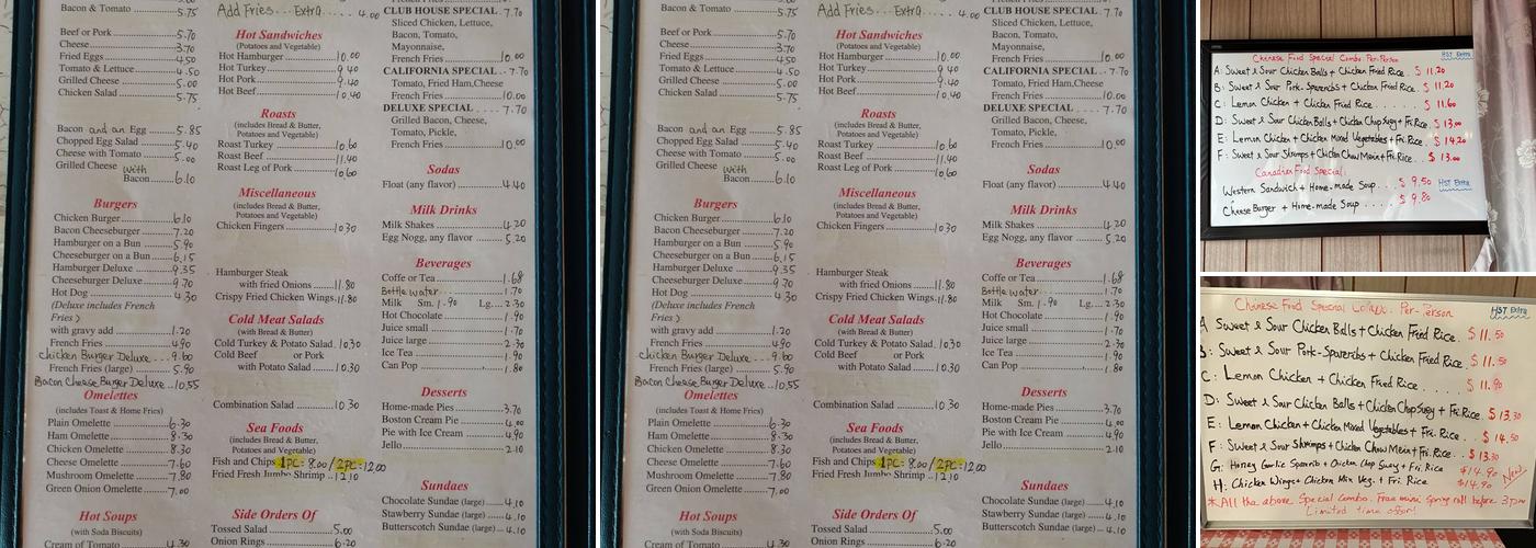 Three Aces Restaurant Menu