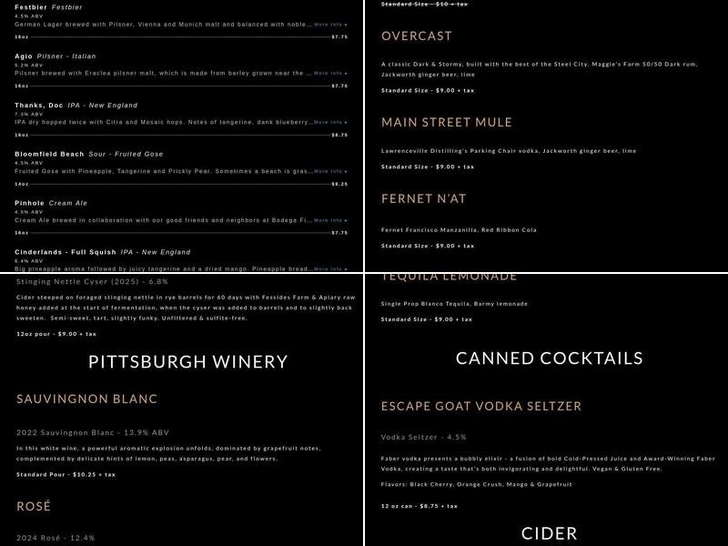 Trace Brewing Menu