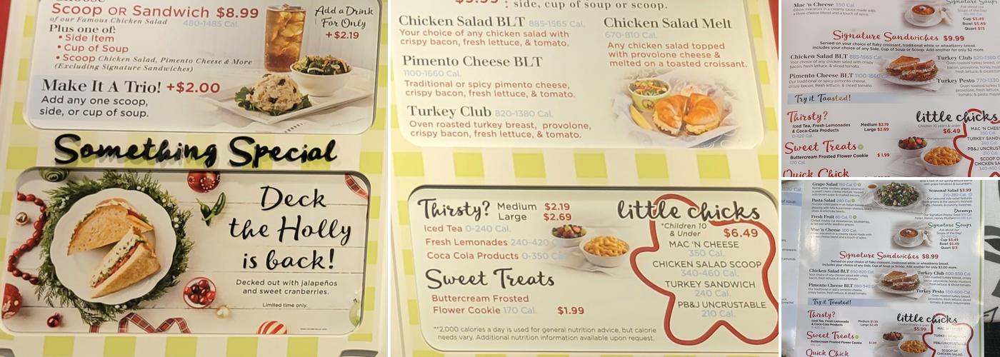 Chicken Salad Chick Menu