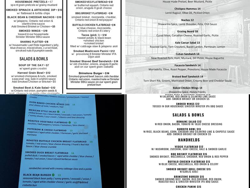 Brimstone Brewing Company Menu