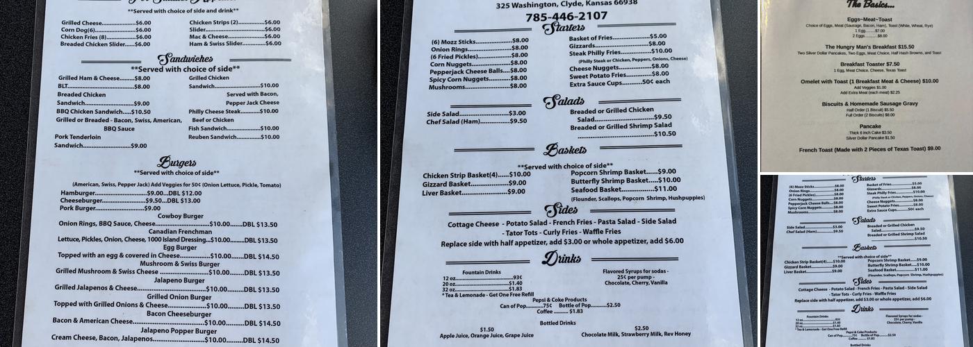 B's Place Menu