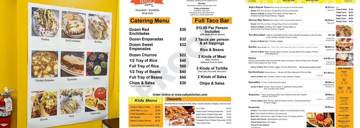 Nally’s Kitchen Menu