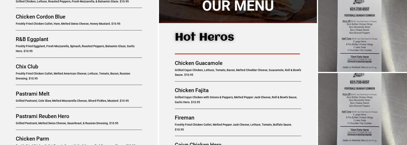 Roll & Bowl Grill Menu