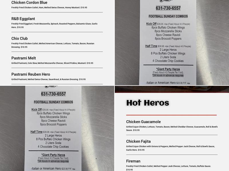 Roll & Bowl Grill Menu