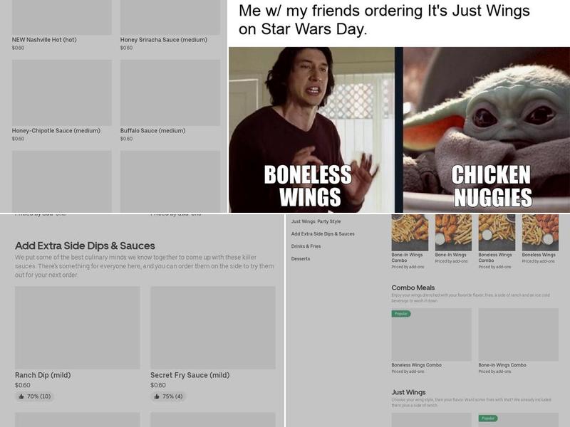 It's Just Wings Menu
