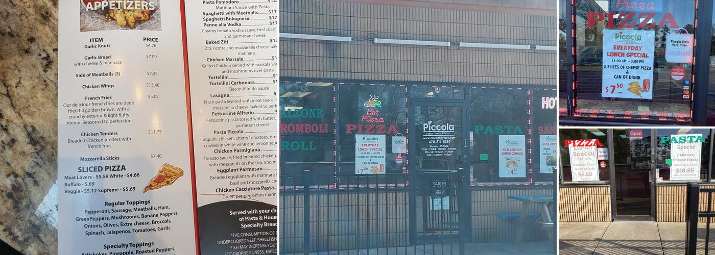 Pizza Piccola New York Style Menu