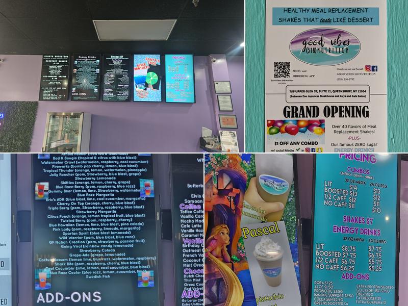 Good Vibes 518 Nutrition Menu