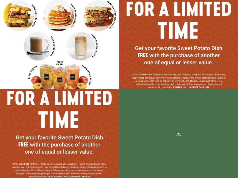 Corner Bakery Menu