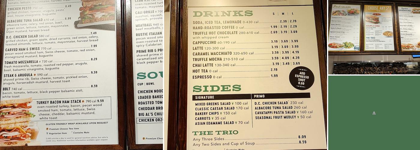 Corner Bakery Menu