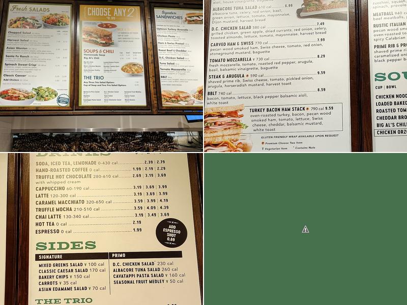 Corner Bakery Menu